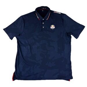 RLX Ralph Lauren US Ryder Cup 2020 Polo Shirt Mens Size XXL Blue Team USA Golf